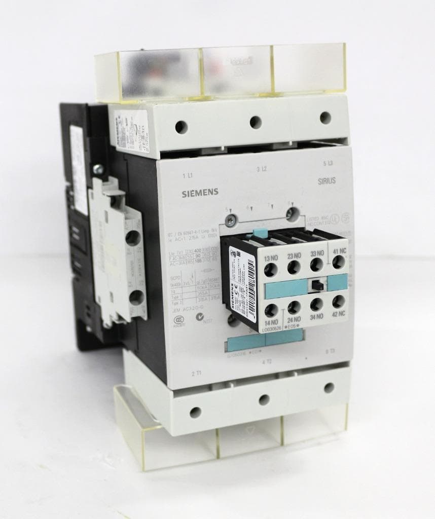 Siemens 3RT1056-6AB36 Contactor, 3P, 185A, 23-26VAC/DC Coil, 2NO/2NC