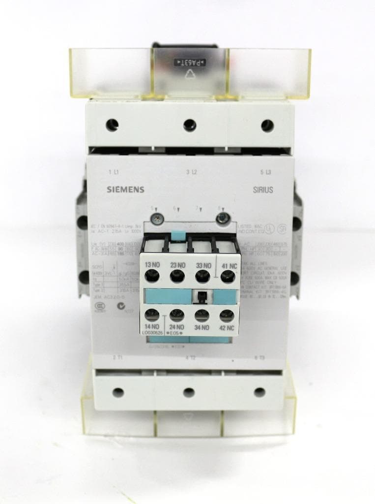 Siemens 3RT1056-6AB36 Contactor, 3P, 185A, 23-26VAC/DC Coil, 2NO/2NC