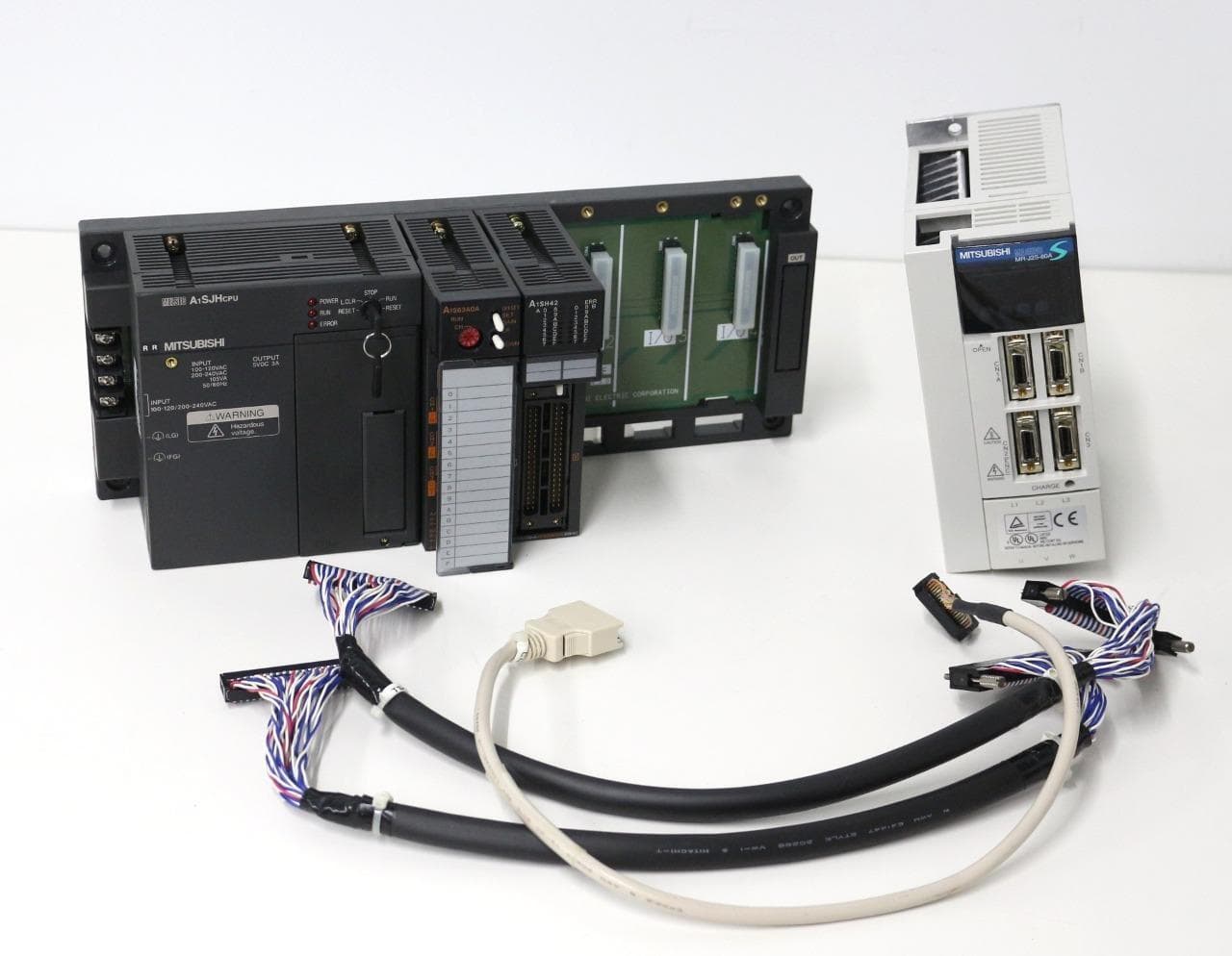 Mitsubishi MR-J2S-60A, A1SH42, A1SJHCPU AC Servo Drive, w/ I/O Unit & CPU Unit