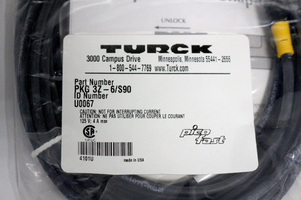 Turck PKG 3Z-6/S90 Picofast Cordset, New