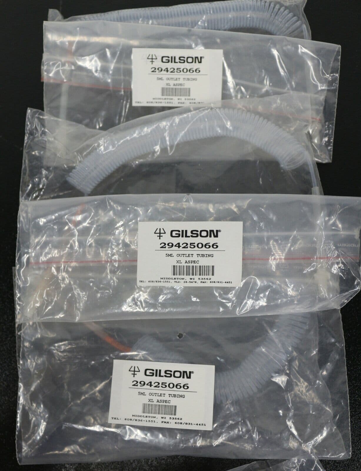 GILSON 2945066, 3645357, etc. Gilson Lot of Tubing, Fittings, and Parts
