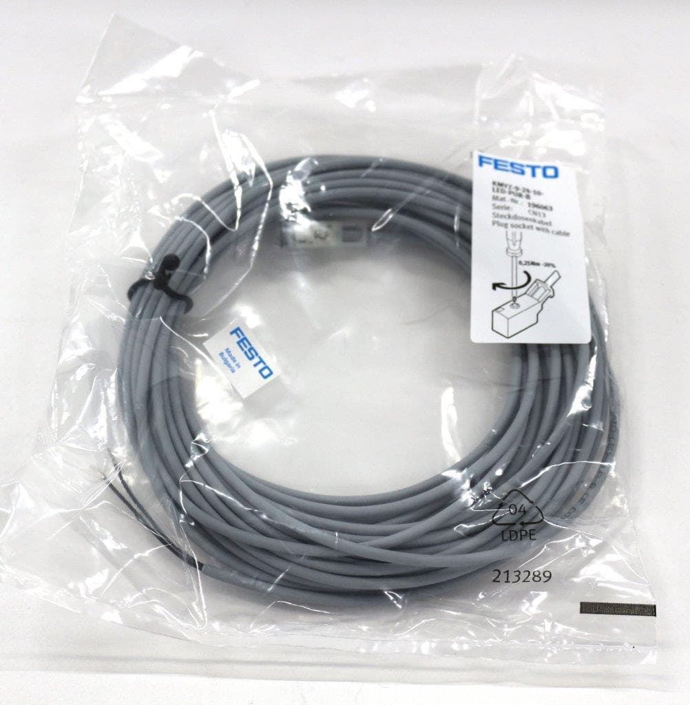 Festo KMYZ-9-24-10-LED-PUR-B Plug Socket with Cable - New