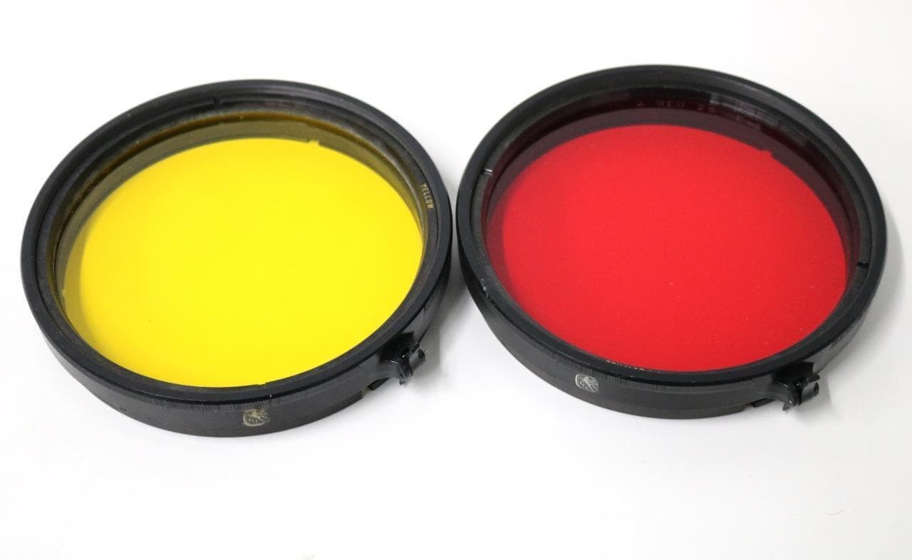 Fairchild Camera Instrument Inc. Red & Yellow 5 1/2" Diameter Filters