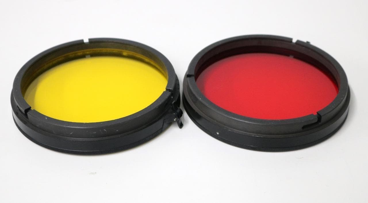 Fairchild Camera Instrument Inc. Red & Yellow 5 1/2" Diameter Filters