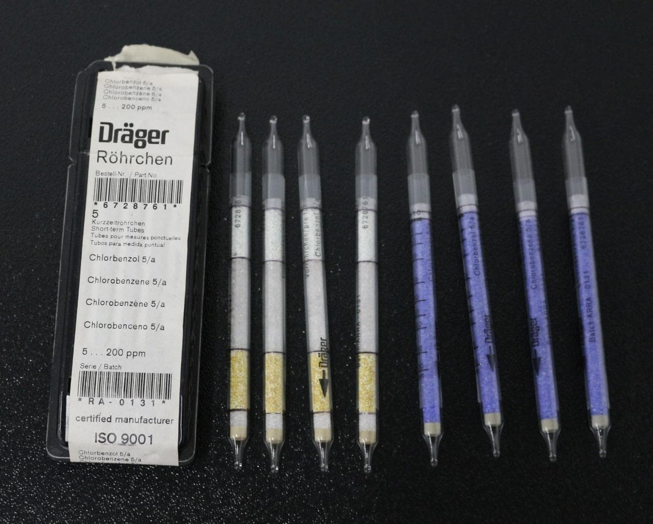 Draeger 6728761 , Chlorobenzene 5/a Short Term Gas Detector Tubes - 8 Pack