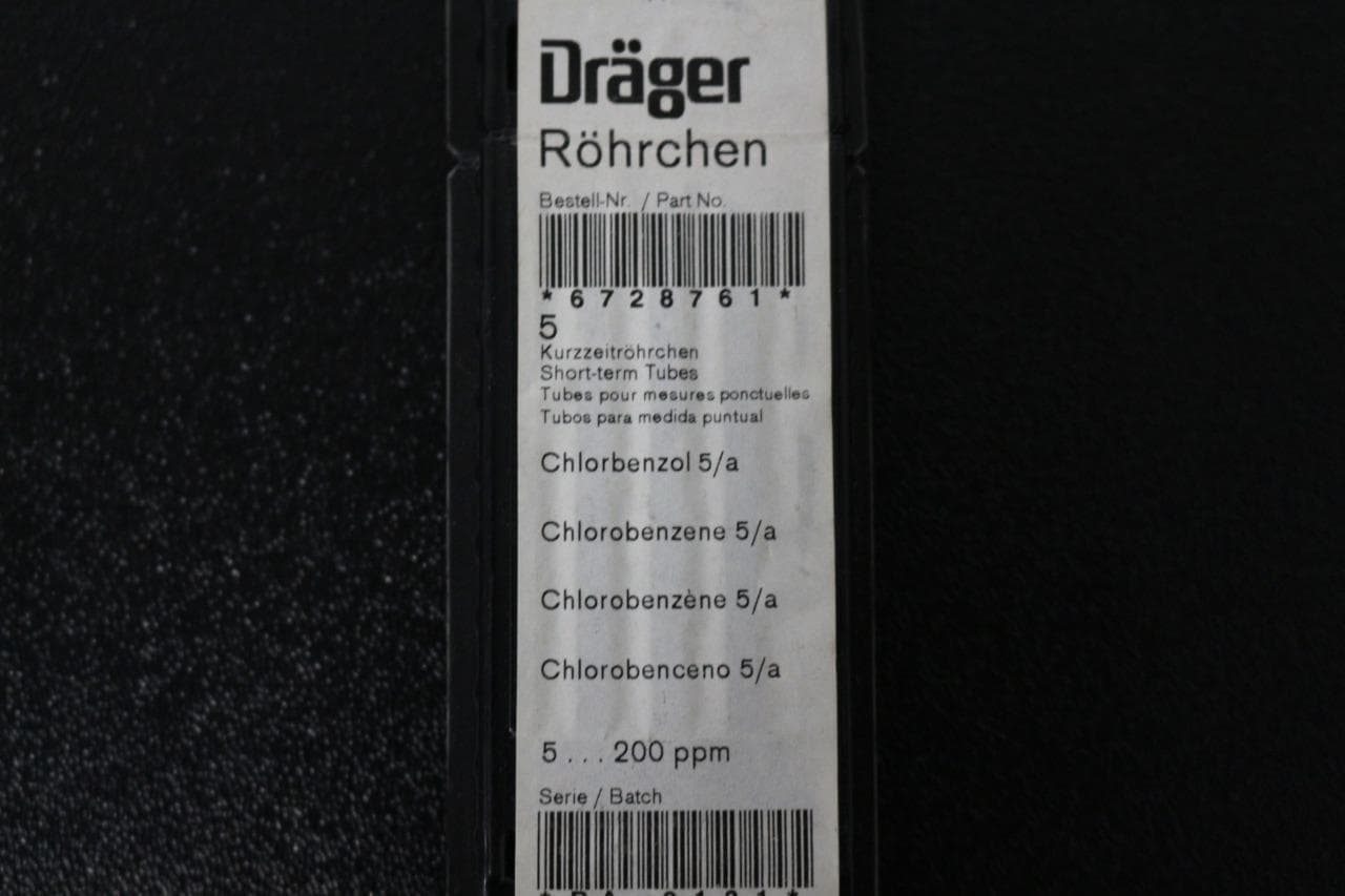 Draeger 6728761 , Chlorobenzene 5/a Short Term Gas Detector Tubes - 8 Pack