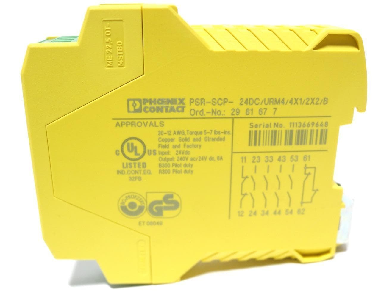 Phoenix Contact PSR-SCP-24DC/URM4/4X1/2X2/B Safety Relay
