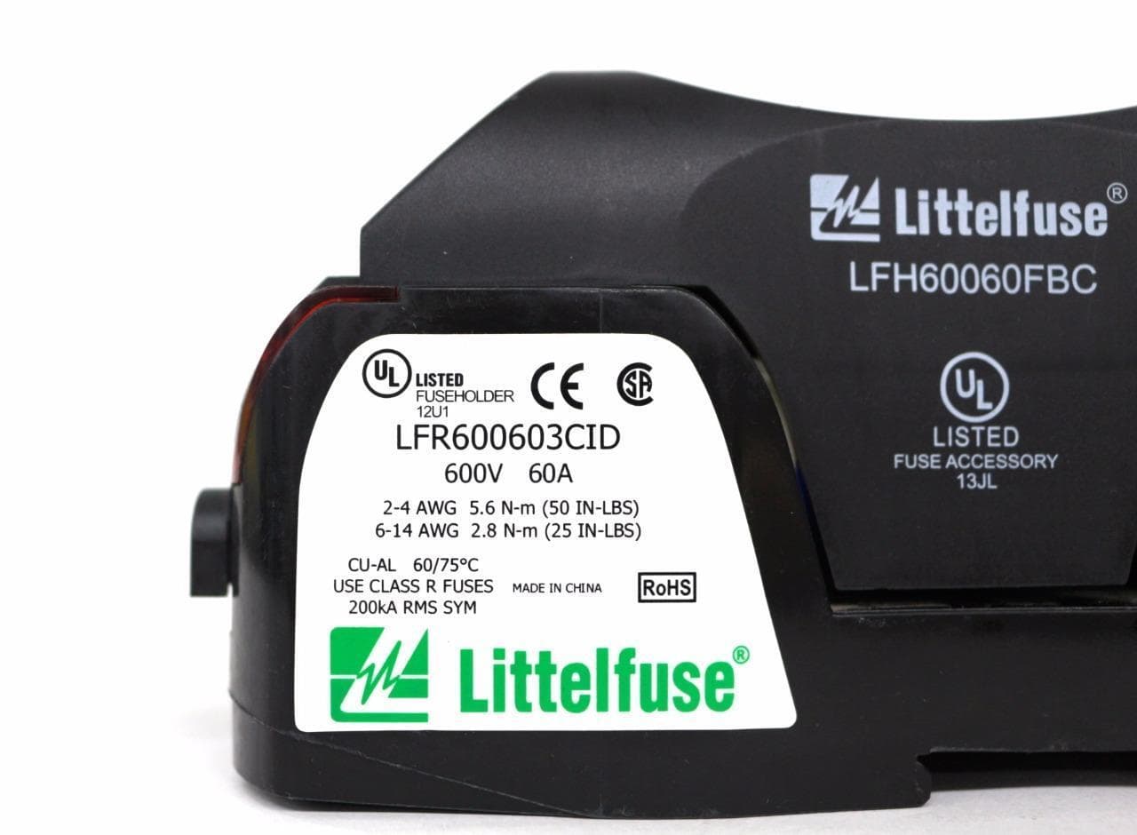 Littelfuse LFR600603CID, LFH60060FBC Fuse Block, Fuse Block Cover, with Fuse