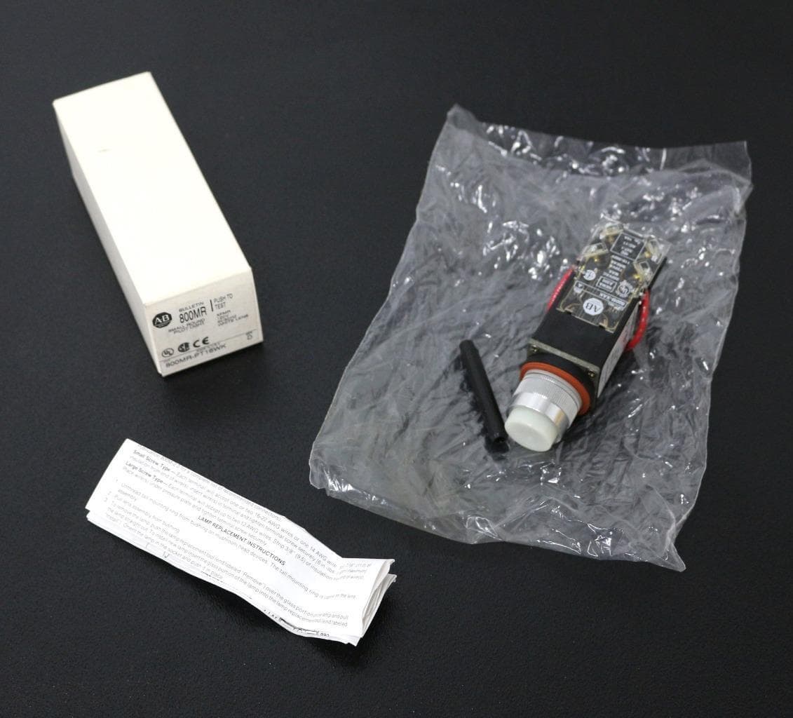 Allen-Bradley 800MR-PT16WK Small Round Pilot Light Push to Test - New