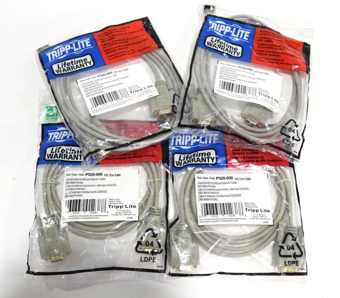 Tripp Lite P520-006 CGA/EGA Monitor/Mouse Ext. Cable, DB9 - 6 Ft.