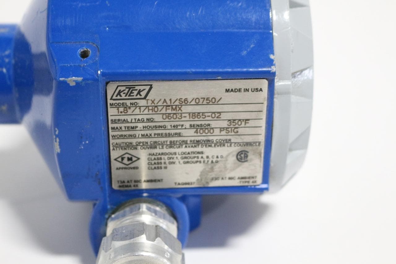 K-TEK TX/A1/S6/0750/1.8/H0/FMX Level Switch