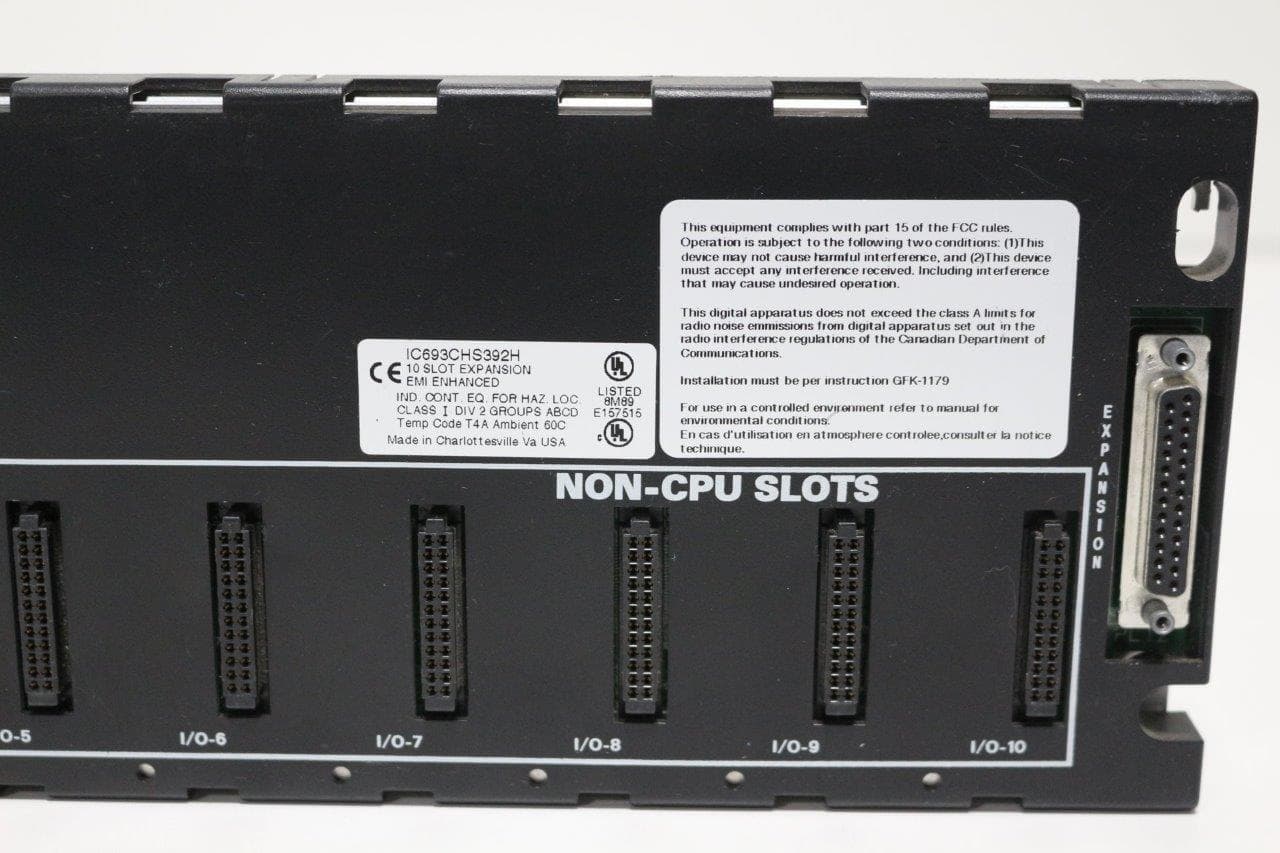 GE Fanuc IC693CHS392H 10 Slot Expansion EMI Enhanced