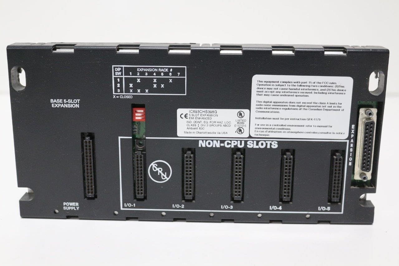 GE Fanuc IC693CHS398G 5 Slot Expansion EMI Enhanced