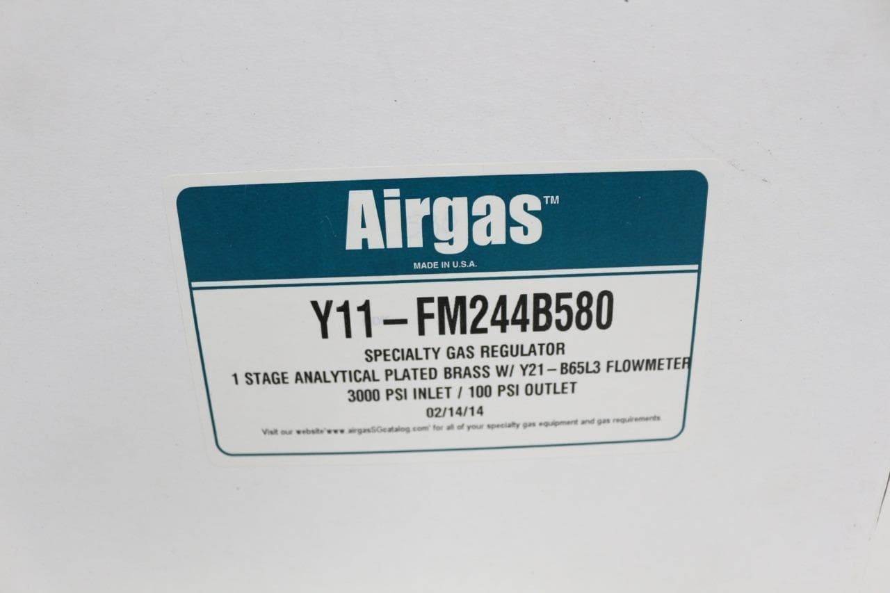 Airgas Y11-FM244B580 1 Stage Analytical Plated Brass Specialty Gas Regulator