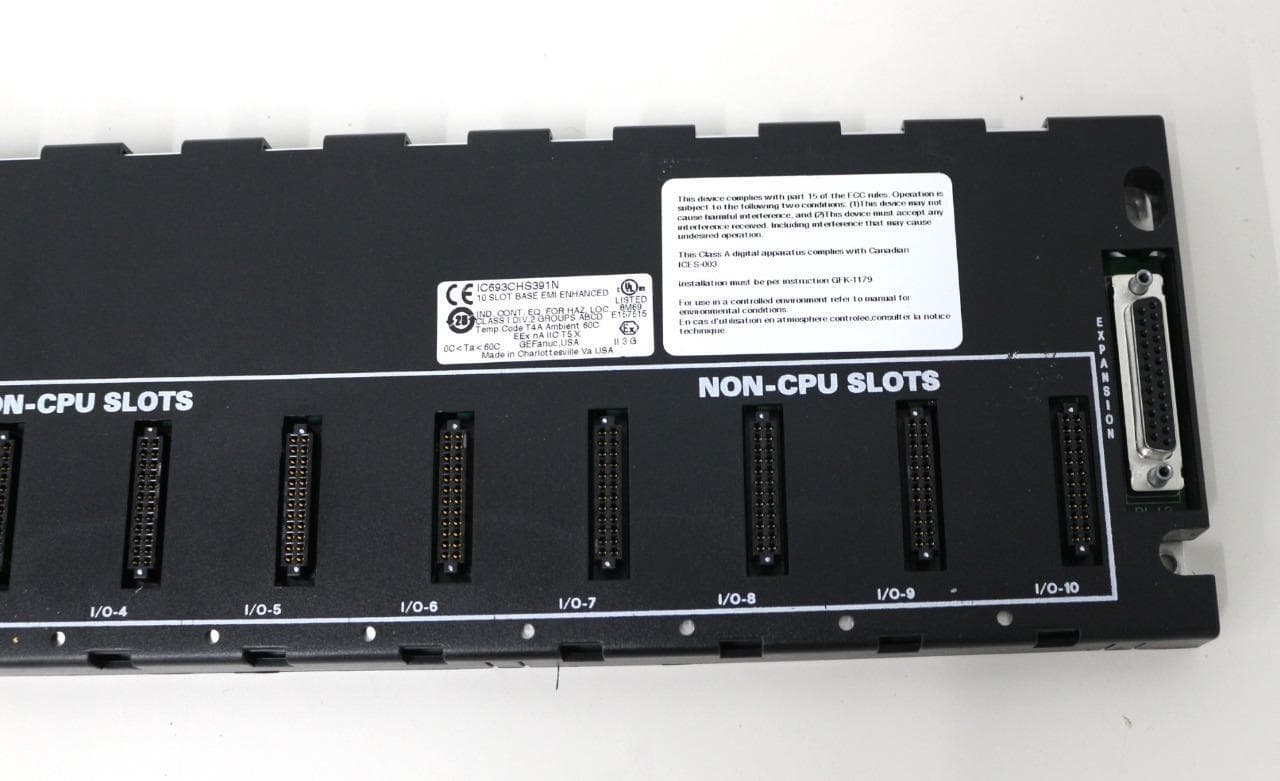 GE Fanuc IC693CHS391N I/O Rack, 10 Slots Automation Expansion Baseplate
