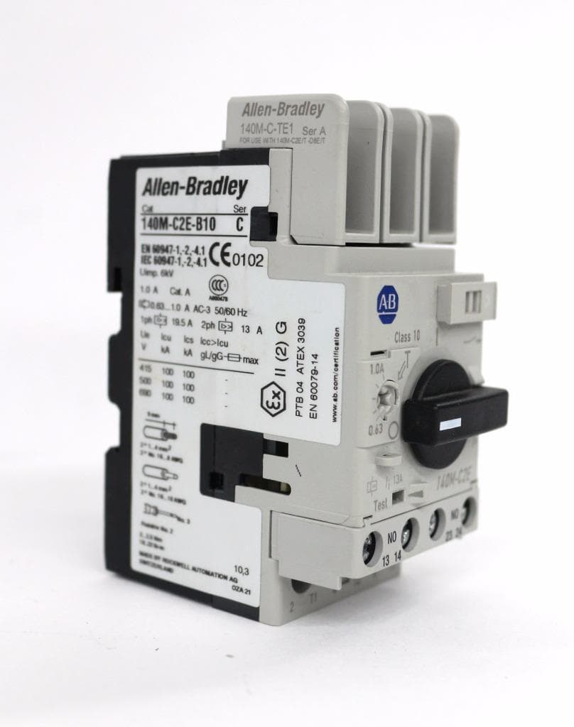 Allen-Bradley 140M-C2E-B10, 140M-C-AFA20, 140M-C-TE1 Circuit Breaker w/ Aux