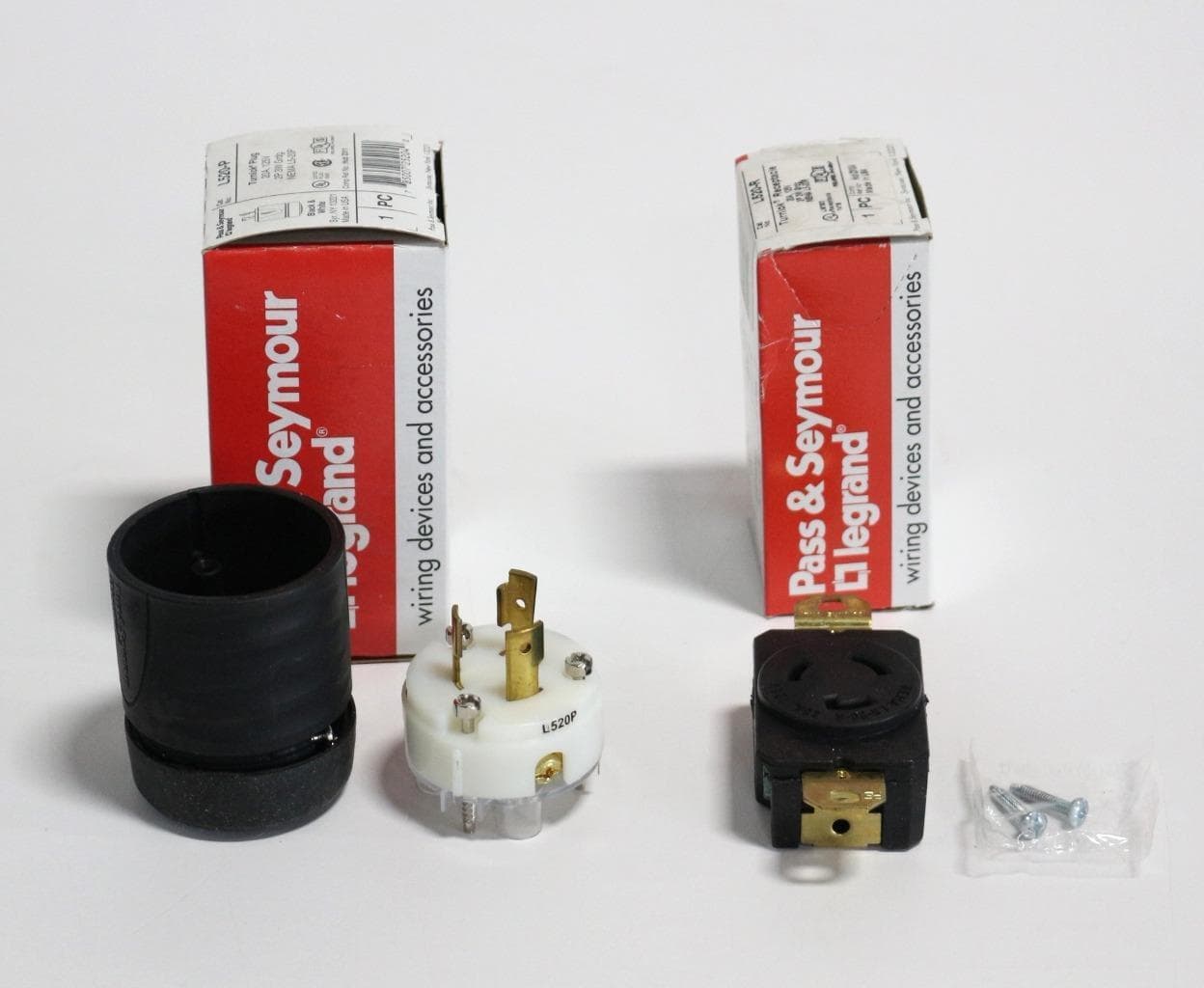 Legrand Pass & Seymour L520-P, L520-R Turnlok Plug and Turnlok Receptacle - New