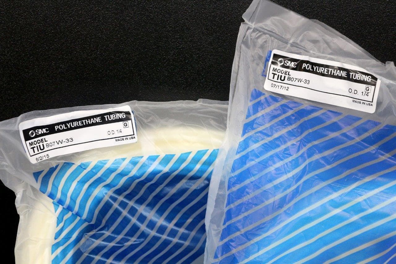 SMC TIUB07W-33 Polyurethane White Tubing, 1/4" O.D., 100 Ft/Bag - New