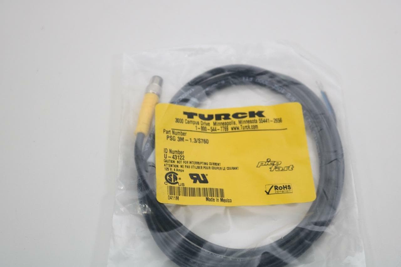 Turck PSG 3M-1.3/S760 PicoFast Cordset, New