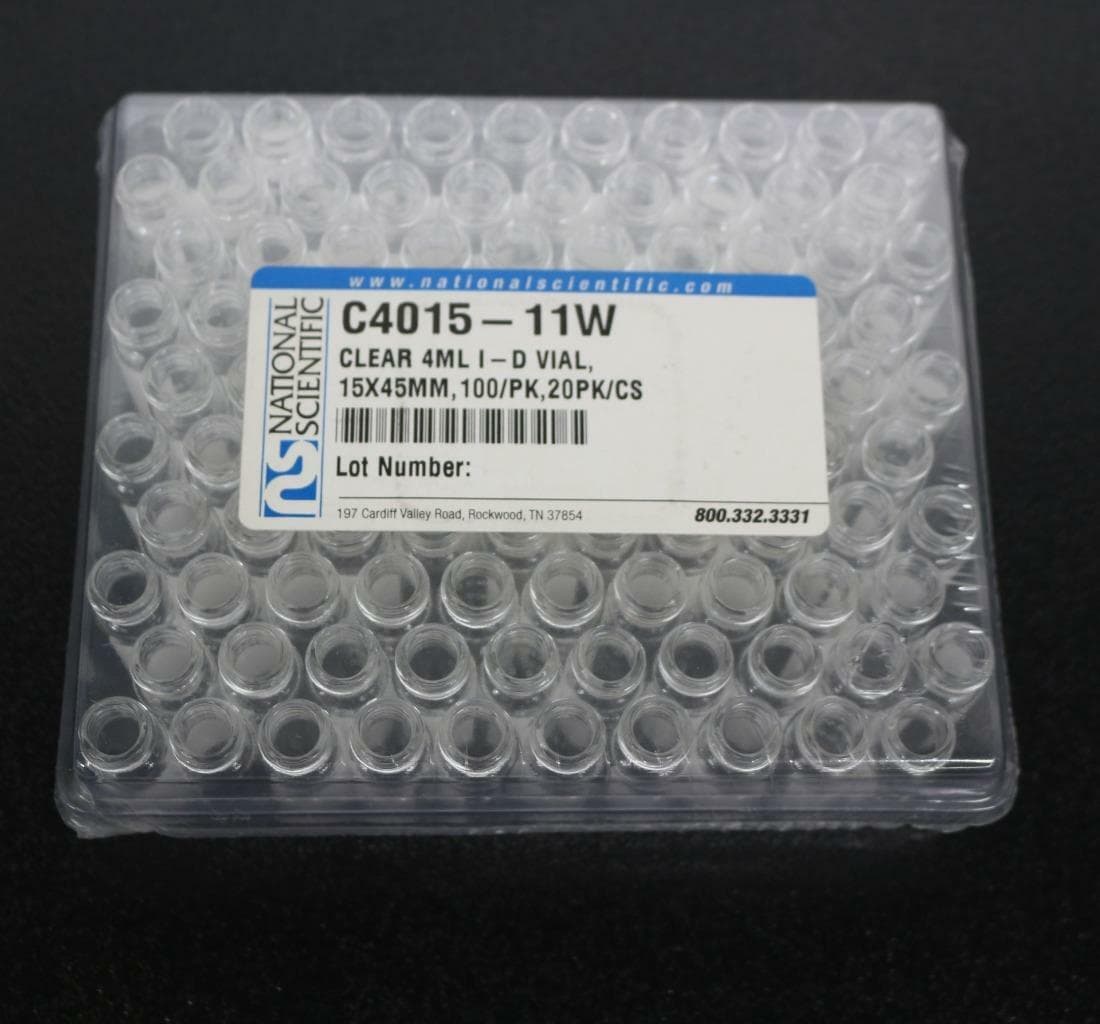 National Scientific C4015-11W Clear 4ML, 15x45MM Vial, 100 PK, New